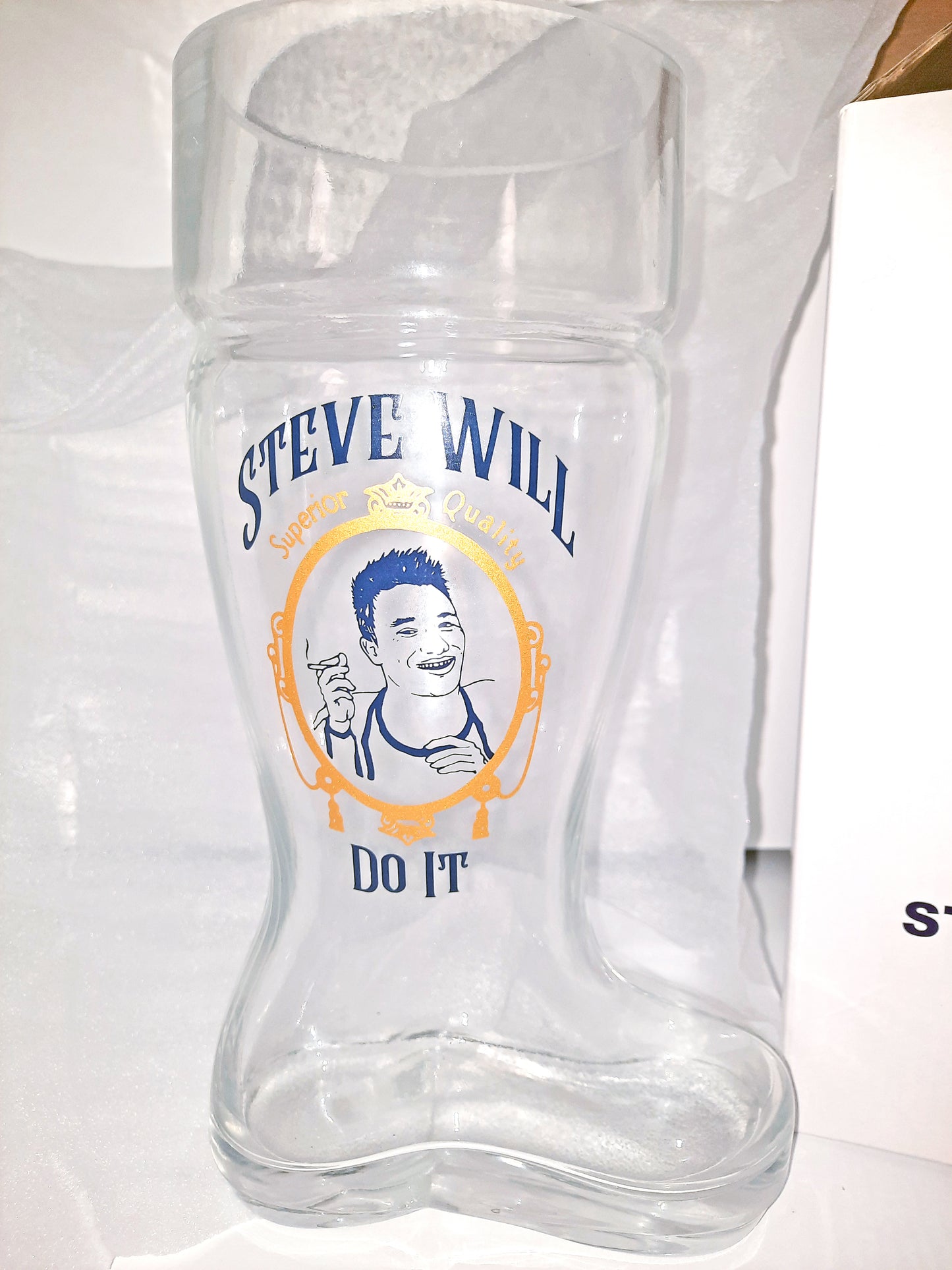 Full Send Steve Will Do It 'Zig Zag Logo' Drinking Boot Glass Boot
