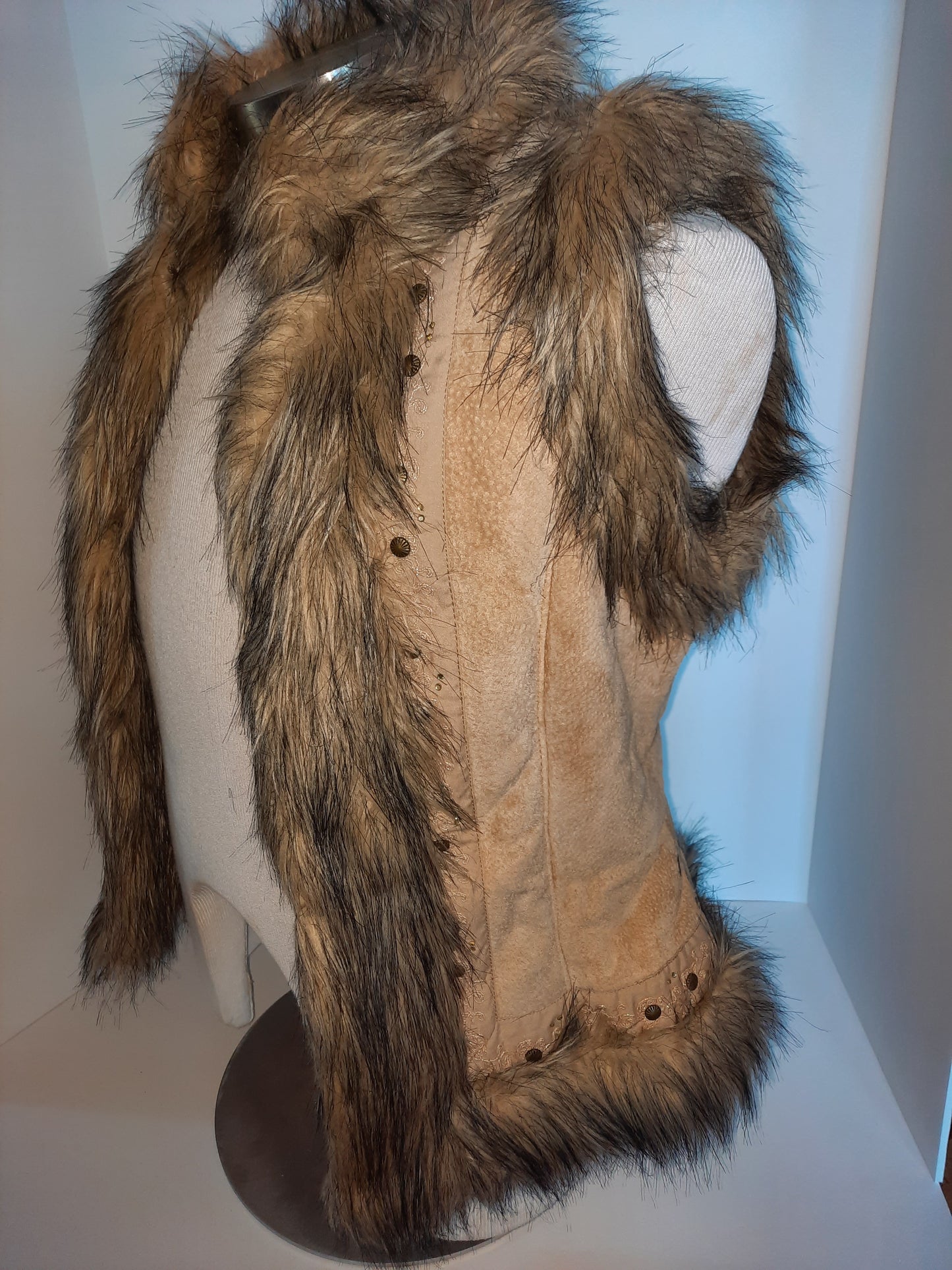 Women's Leather and Faux Fur Vest by Live A Little