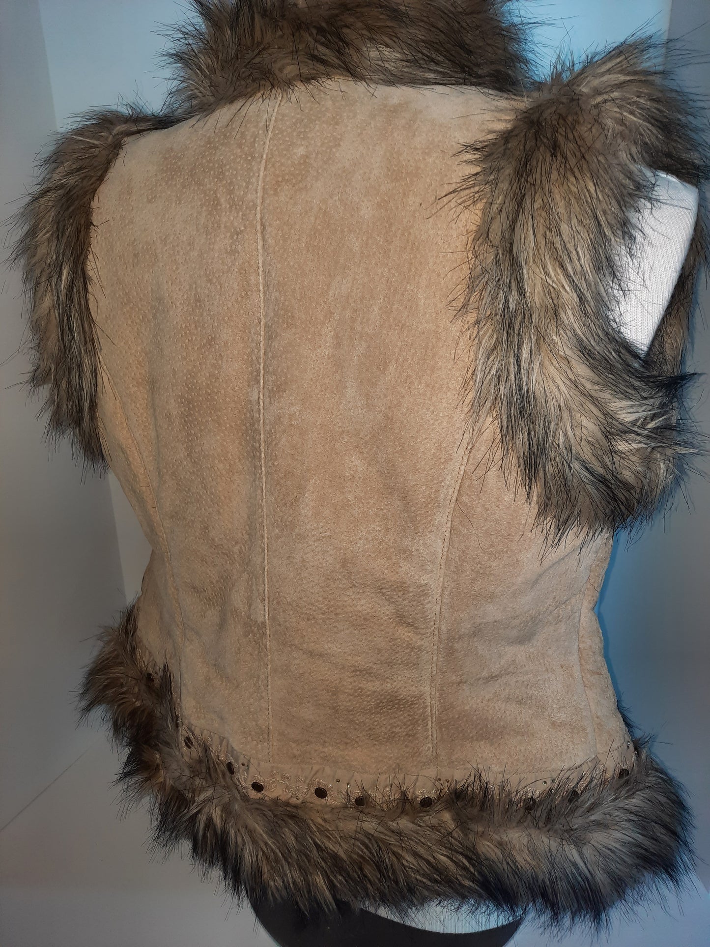 Women's Leather and Faux Fur Vest by Live A Little