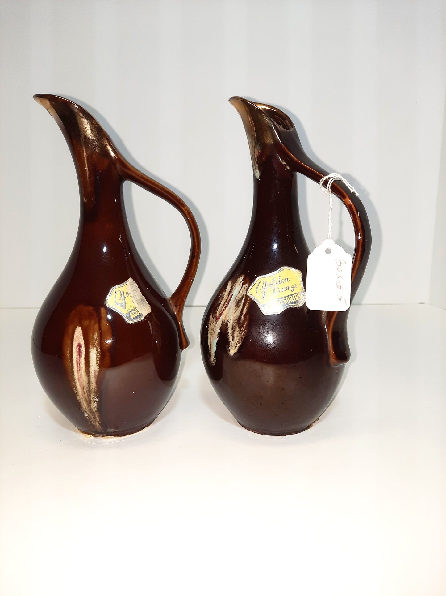 'Golden Bronze Accessories' Pitcher Vase Pair