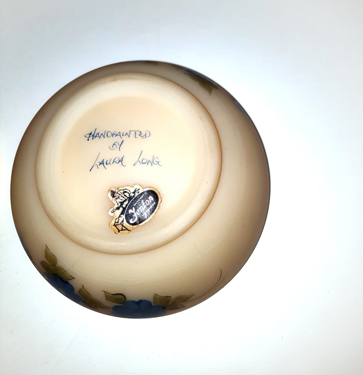 Fenton Bowl Hand Painted by Laura Long