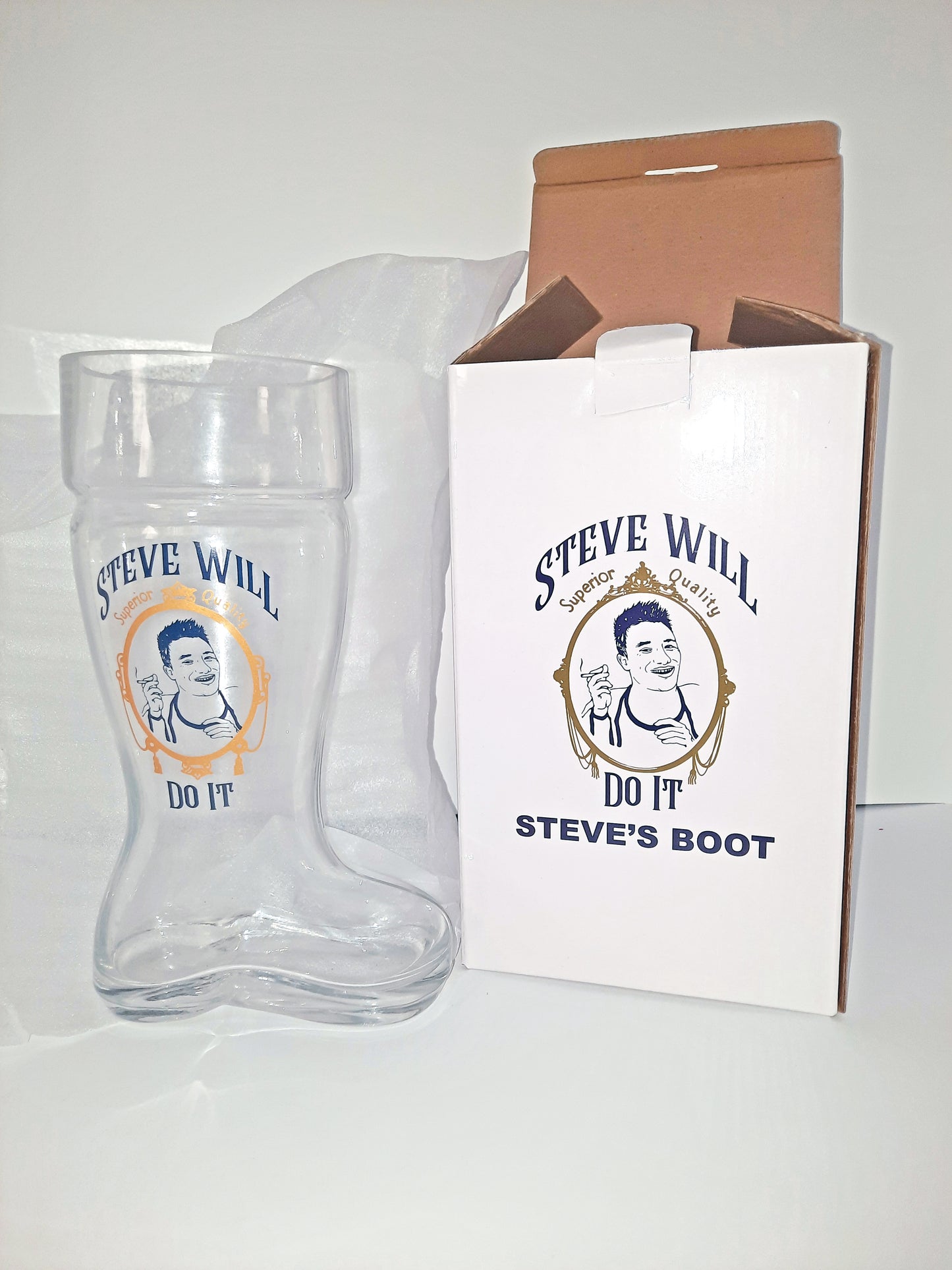 Full Send Steve Will Do It 'Zig Zag Logo' Drinking Boot Glass Boot