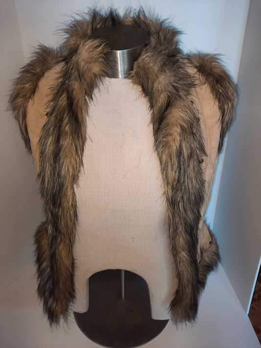 Women's Leather and Faux Fur Vest by Live A Little