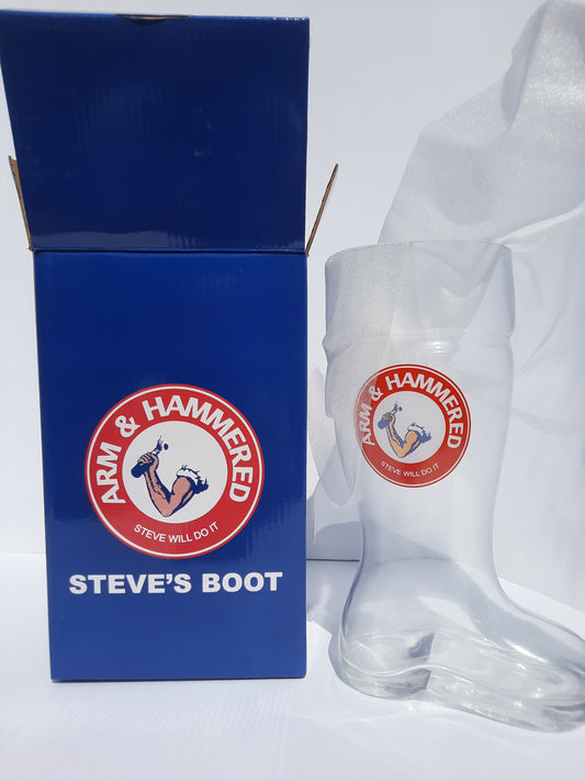 Full Send 'Arm & Hammer' Steve's Boot Glass Drinking Boot