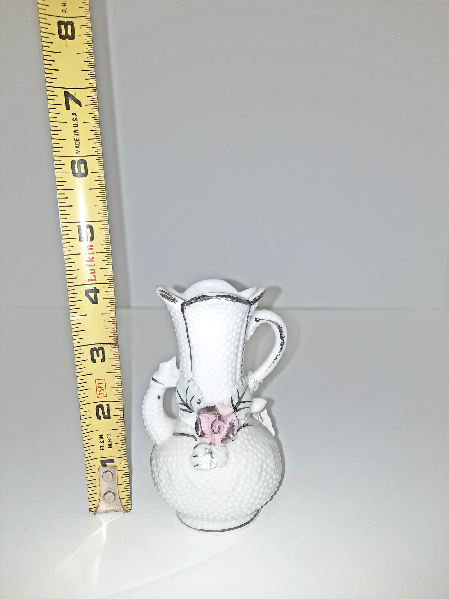 White Glass Rose Bud Vase