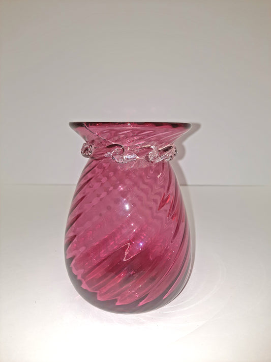 'Pilgrim Cranberry Glass' Fenton Swirl Vase